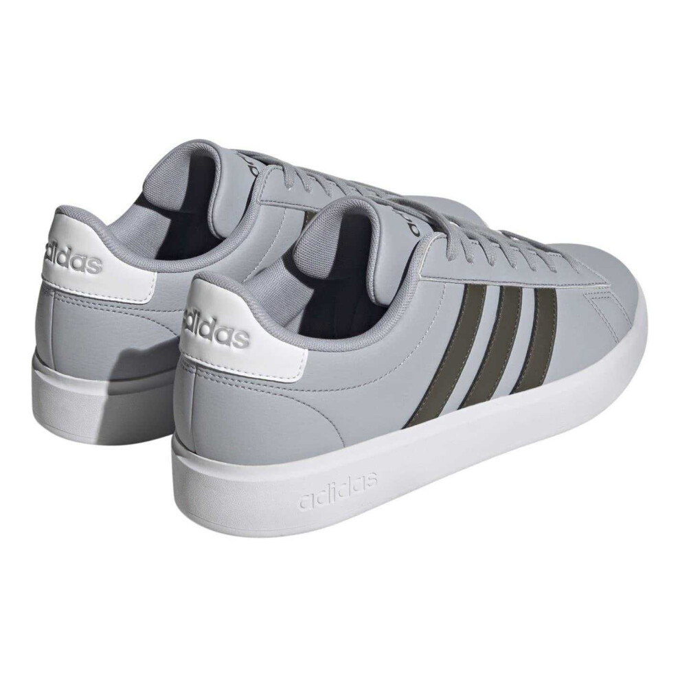 Adidas (7.5 Uk, Silver) Mens Grand Court 2.0 3 Stripes Trainers