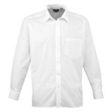 (14.5 in, White) Premier Mens Poplin Long-Sleeved Shirt