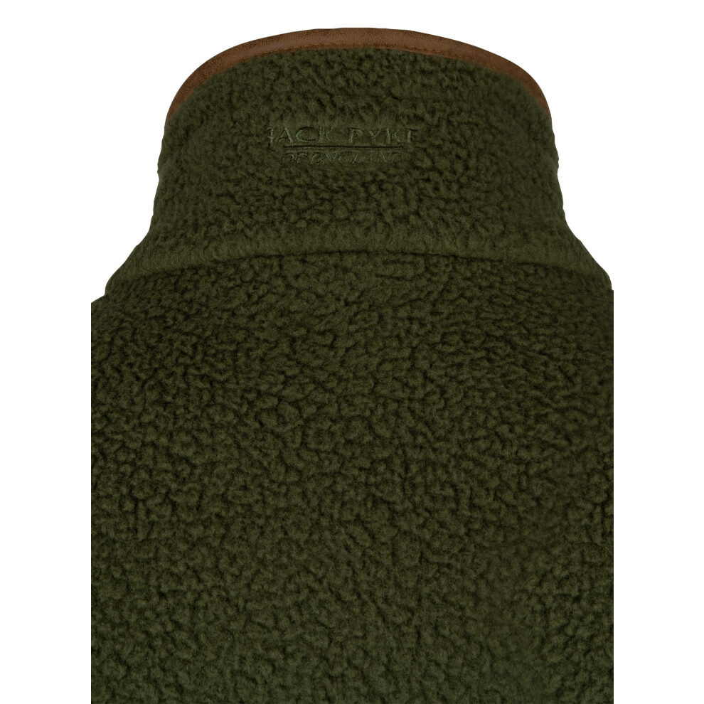 Jack Pyke Mens Half Zip Sherpa Fleece Pullover Olive Medium