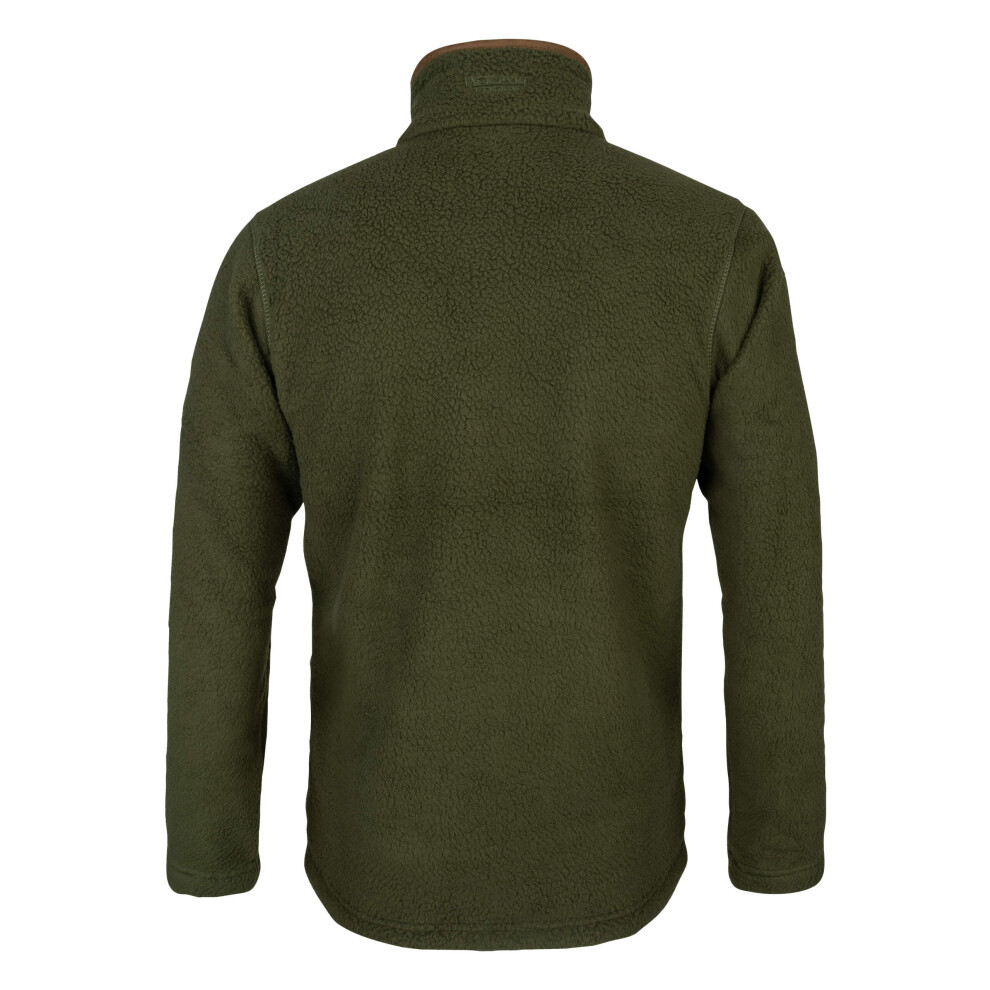 Jack Pyke Mens Half Zip Sherpa Fleece Pullover Olive Large