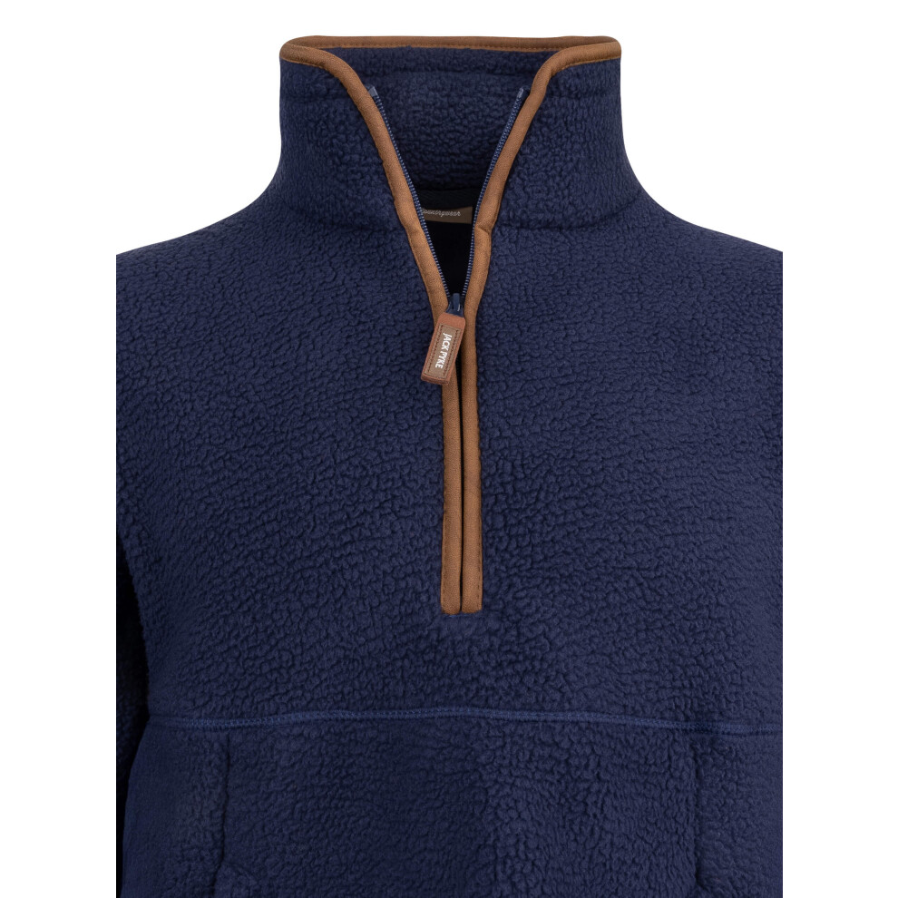 Jack Pyke Half Zip Sherpa Fleece Pullover Navy Large