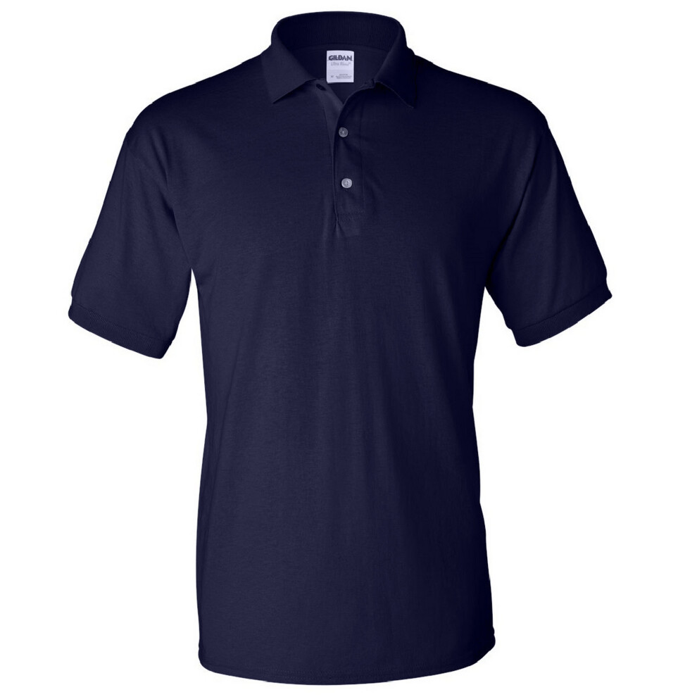 Gildan (M, Navy) Adult Dryblend Jersey Short Sleeve Polo Shirt