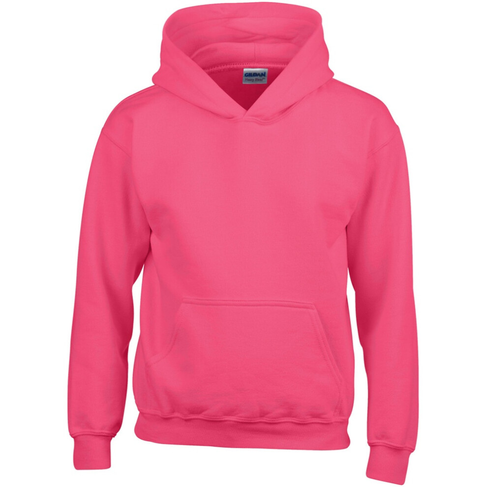 Gildan (Xl, Heliconia) Heavy Blend Childrens Unisex Hooded Sweatshirt Top / Hoodie