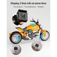 Tire Pressure Monitoring System Colorful Display Wireless TPMS Motorcycle Solar Charge Tyre Temperature Sensor
