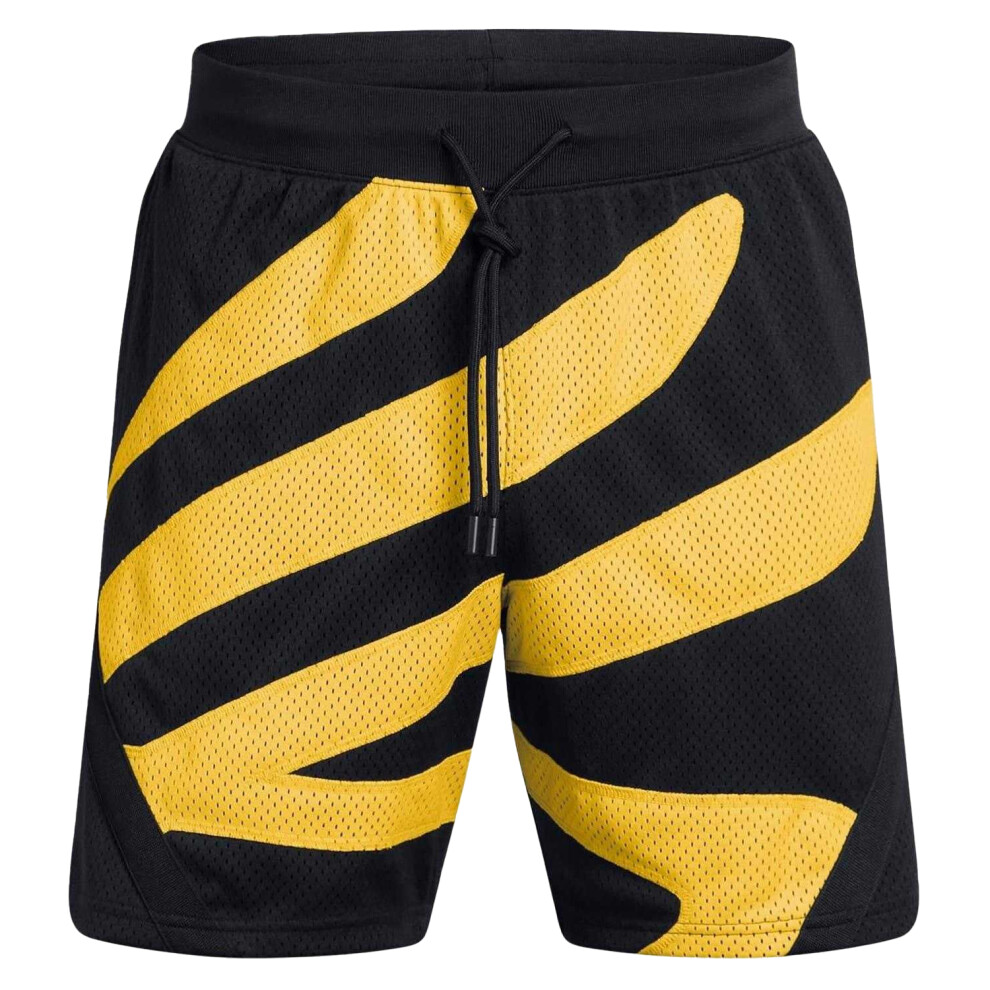 Under Armour (M S, Black/Yellow) Mens Curry Basketball Shorts