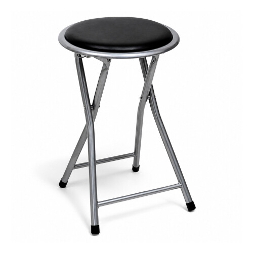Oypla Oypla Black Padded Folding Breakfast Kitchen Bar Stool Seat