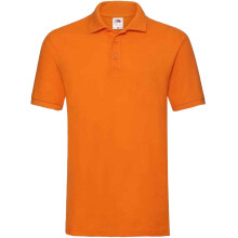 (3XL, Orange) Fruit of the Loom Mens Premium Cotton Pique Polo Shirt