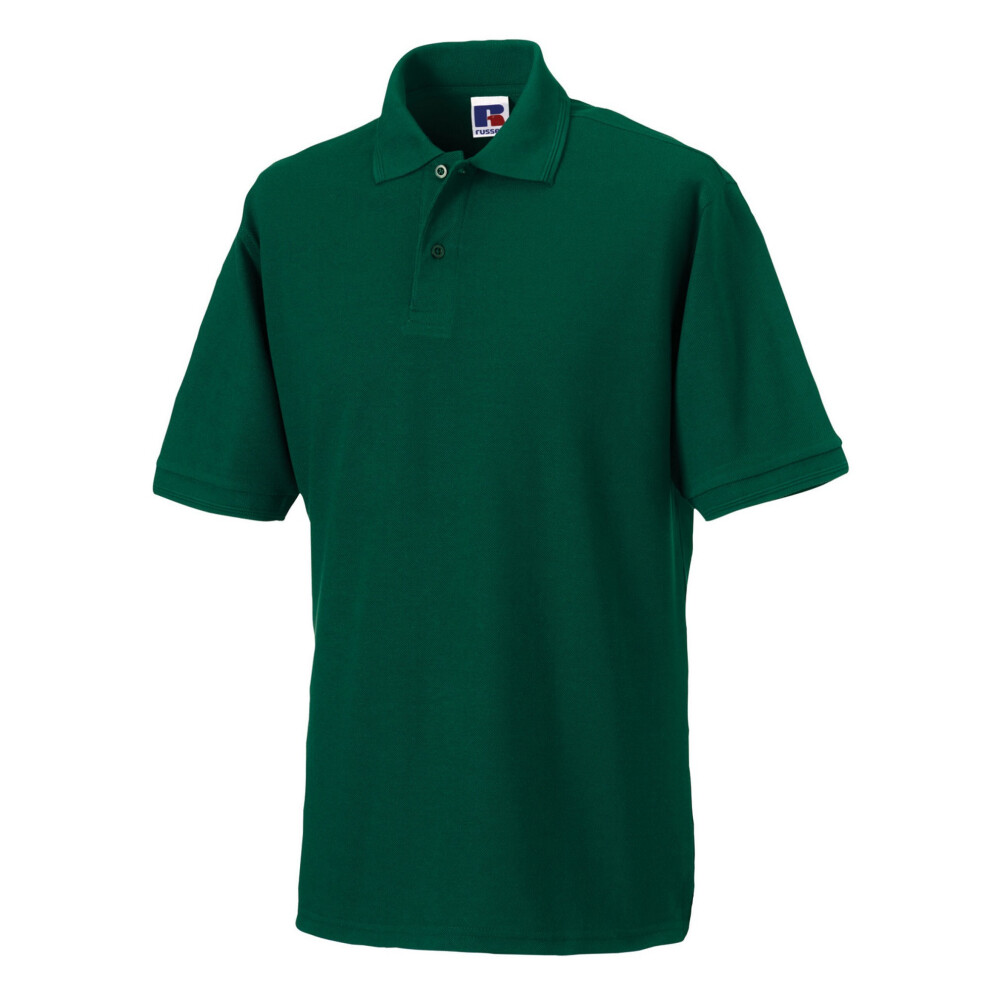 Russell (Xs, Bottle Green) Mens Polycotton Pique Hardwearing Polo Shirt