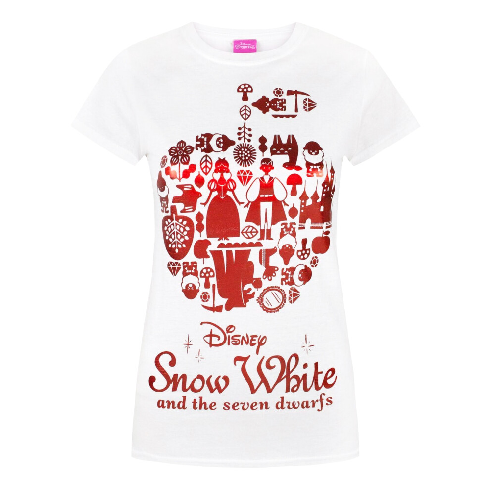 Disney (Xl, White/Red) Womens/Ladies Snow Foil T-Shirt