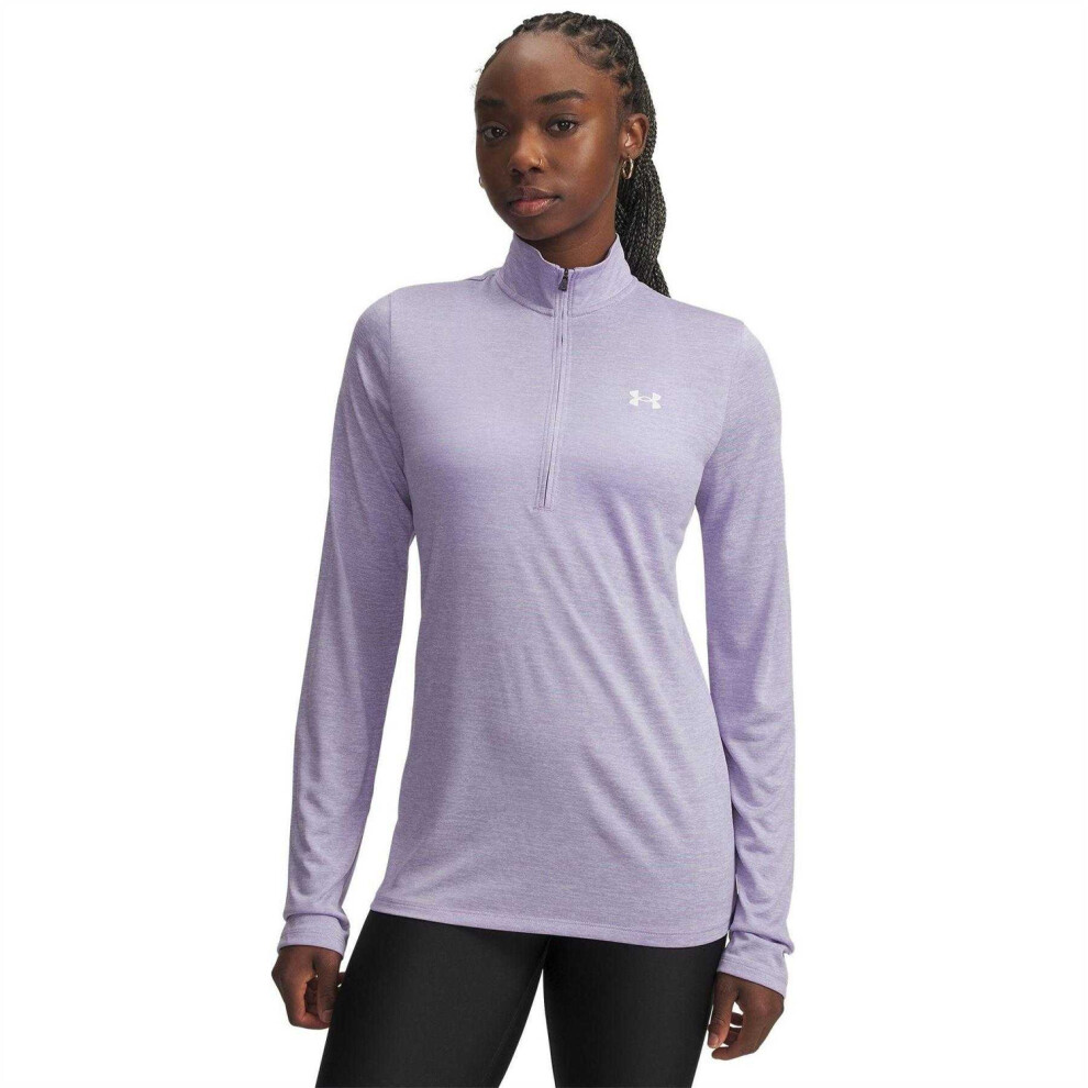 Under Armour (10 Uk, Transparent) Womens/Ladies Tech Textured Half Zip Top