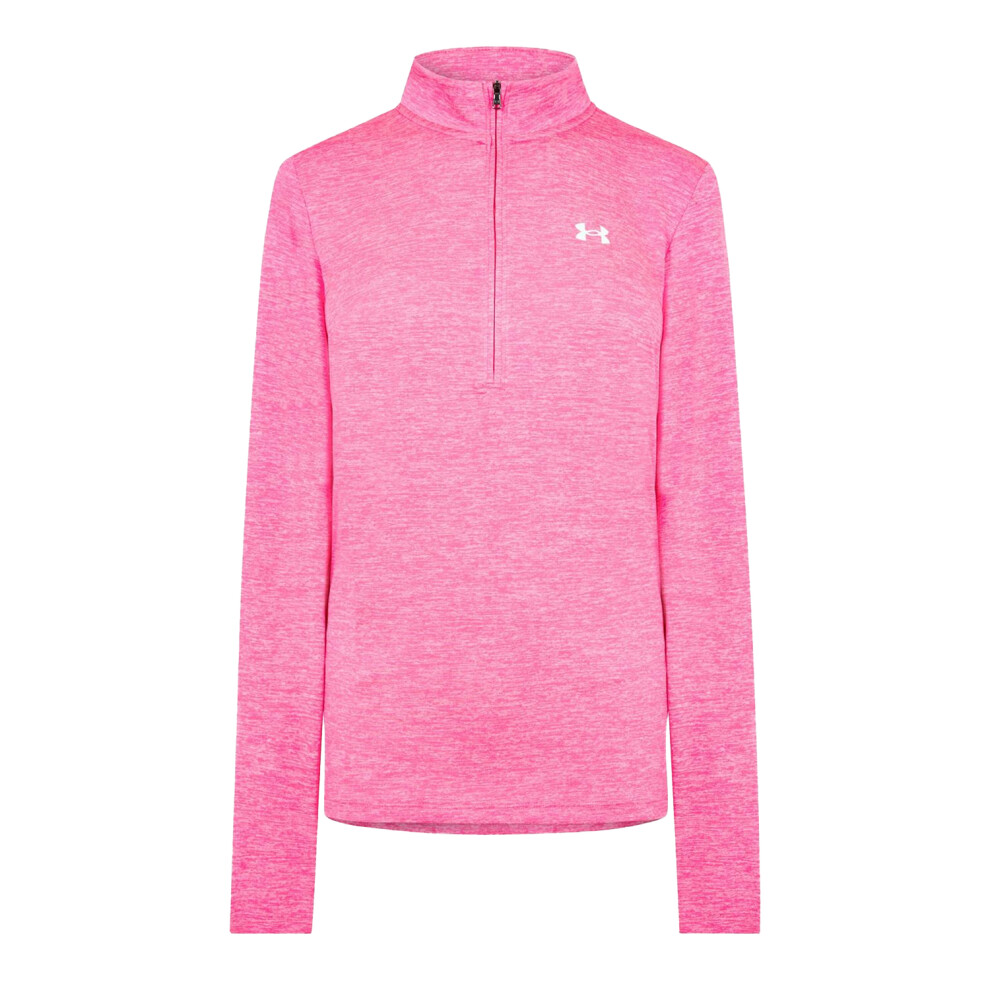 Under Armour (10 Uk, Pink) Womens/Ladies Tech Textured Half Zip Top