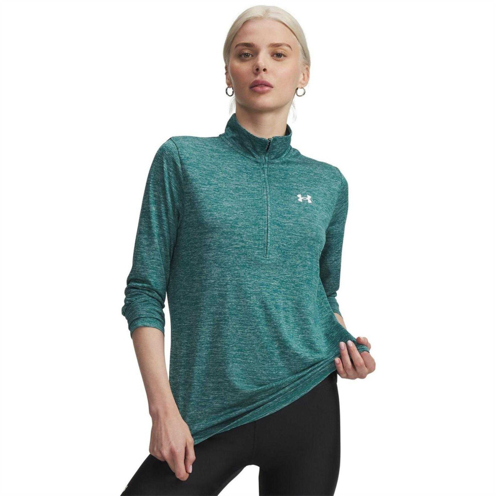 Under Armour (10 Uk, Green) Womens/Ladies Tech Textured Half Zip Top
