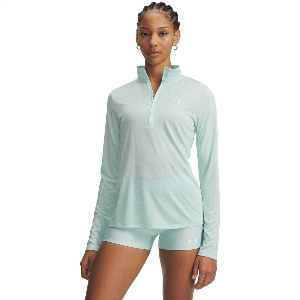 Under Armour (8 Uk, Mint) Womens/Ladies Tech Textured Half Zip Top