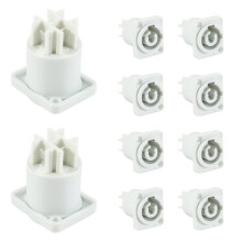 10PCS Powercon Connector 3 Pins 20A 250V Power Speaker Panel Socket Female for LED Screen Stage Lighting,Grey