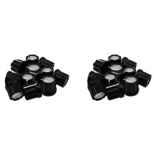 0Degree Potentiomètre Boutons de Basse pour Boutons de Basse de Guitare, Type Dft Type Shaft, Boutons Casquettes, Noir avec Plateau En Argent, Paquet