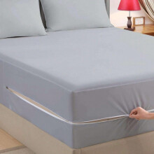 Protège-matelas à fermeture éclair sur 6 côtés, poche de 30 cm de profondeur, anti-poussière et lavable, 180 x 200 cm