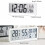 (White) Battery Powered LCD Digital Wall Clock Time Temperature Date Desktop Table Clock With USB Cable 12/24H LCD Clock for Living Room 2