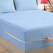 Protège-matelas zippé sur 6 côtés, poche de 30 cm de profondeur, anti-poussière et lavable, 90 x 200 cm
