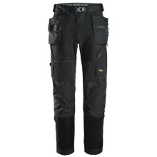Snickers Work Trousers Mens Regular Fit Black Stretch Multi Pockets 33W 32L