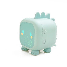 (Green) Funny Cute Alarm Clock For Children Dinosaur Digital Alarm Clock Night Light Bedside Desktop Kids Sleep Trainier Wake Up Clock