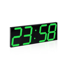 (Green) Remote control clock wall living room with modern simple atmosphere decorative clock big digital led electronic watch wall