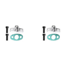 2X AN10 Turbo Öl Rücklauf Flansch Adapter Satz für Garrett GT28 GT30 GT35 T25 mit M8X1,25 mm Schrauben Silber