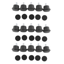 15Pcs Bell Glides Replacement Office Chair or Stool Swivel Caster Wheels to Fixed Stationary Castors, Chair Wheels