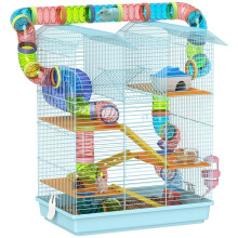 Gaiola para pequenos animais,gaiola para roedores,gaiola para hamster com rampa, gangorra,gaiola articulada, bandeja de base removível