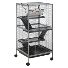 Cercado dobrável para filhotes, 94x74x60 cm, com portas e janelas, para cães pequenos com menos de 10 kg e animais de pequeno porte.