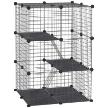 Casinha preta para cães de pequeno porte, com tampo de mesa, ideal para ambientes internos.