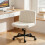 Homcom HOMCOM Desk Chair with Wide Seat, Thick Padding, Rock Function, Cream 1
