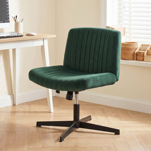 Homcom HOMCOM Desk Chair with Wide Seat, Thick Padding, Rock Function, Green