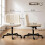 Homcom HOMCOM Desk Chair with Wide Seat, Thick Padding, Rock Function, Cream 2