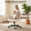 Homcom HOMCOM Desk Chair with Wide Seat, Thick Padding, Rock Function, Cream 5