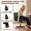 Homcom HOMCOM Desk Chair with Wide Seat, Thick Padding, Rock Function, Green 6