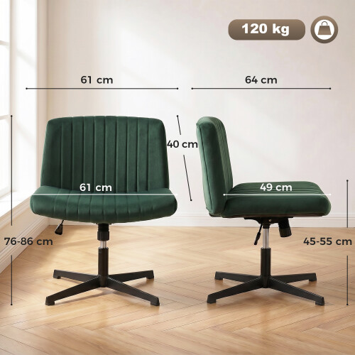 Homcom HOMCOM Desk Chair with Wide Seat, Thick Padding, Rock Function, Green 2