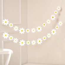NO Daisy Boho parti transzparens, fehér, 9,4 cm, 3,13 oz