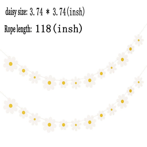 Bannière bohème « NO Daisy », blanche, 9,5 cm, 32 g 2
