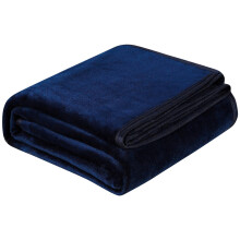 Buitifor flanneltæppe 137x102 cm, fortykkende superblødt varmt plys-tæppe, marineblå - under $1 Udsalg