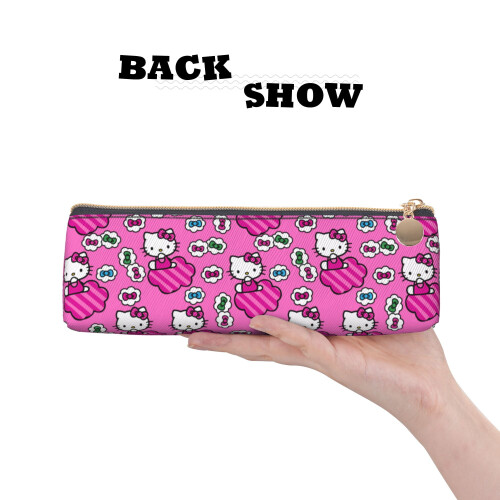 Δερμάτινη τριγωνική θήκη Hello Kitty, μεγάλης χωρητικότητας, πολυλειτουργική 1