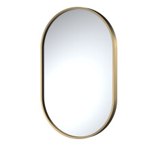 Oval 500 x 800mm Brushed Brass Frame Recessed Mirror