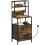 Homcom HOMCOM Bedside Table with Charging Station & LED Light Strips, Rustic Brown 2