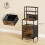 Homcom HOMCOM Bedside Table with Charging Station & LED Light Strips, Rustic Brown 3
