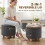 Homcom HOMCOM Round Storage Ottoman with Reversible Lid, Dark Grey 3