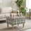 Homcom HOMCOM Linen Fabric Upholstered Footstool with Removable Top, Grey 6