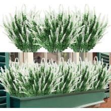12 köteg mesterséges buxus szár, hamis UV-álló zöld lombozat otthonra, kertbe, irodába, esküvőre, beltéri és kültéri dekorációhoz