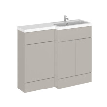 Alrewas Contemporary 2 Door Right-Hand Floor Standing Combination Unit with Basin, Pebble Grey, 1100mm