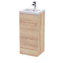 Alrewas Contemporary 1 Door Floor Standing Vanity Unit with Basin, Bleached Oak, 400mm