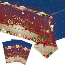 Nappe de Noël jetable SUSUchens rouge avec Père Noël, bonhomme de neige, rennes et flocons de neige, idéale pour les fêtes à la maison ou au