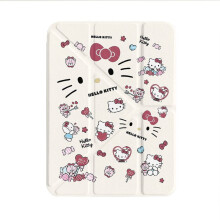 Cartoon cherry color kt cat Y+ triplu pliabil husă de protecție pentru iPad Air 6/5, slot pentru stilou de 11 inch, compatibilă cu iPad 10,